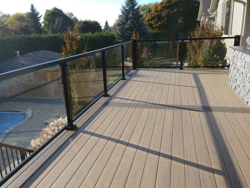 black glass with decking